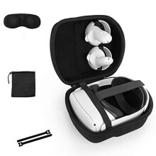 Travel Case for Oculus Quest & Quest 2 & Elite Strap, Hard EVA Carrying Case Storage Box for Oculus Quest Headset and Controllers (Black)