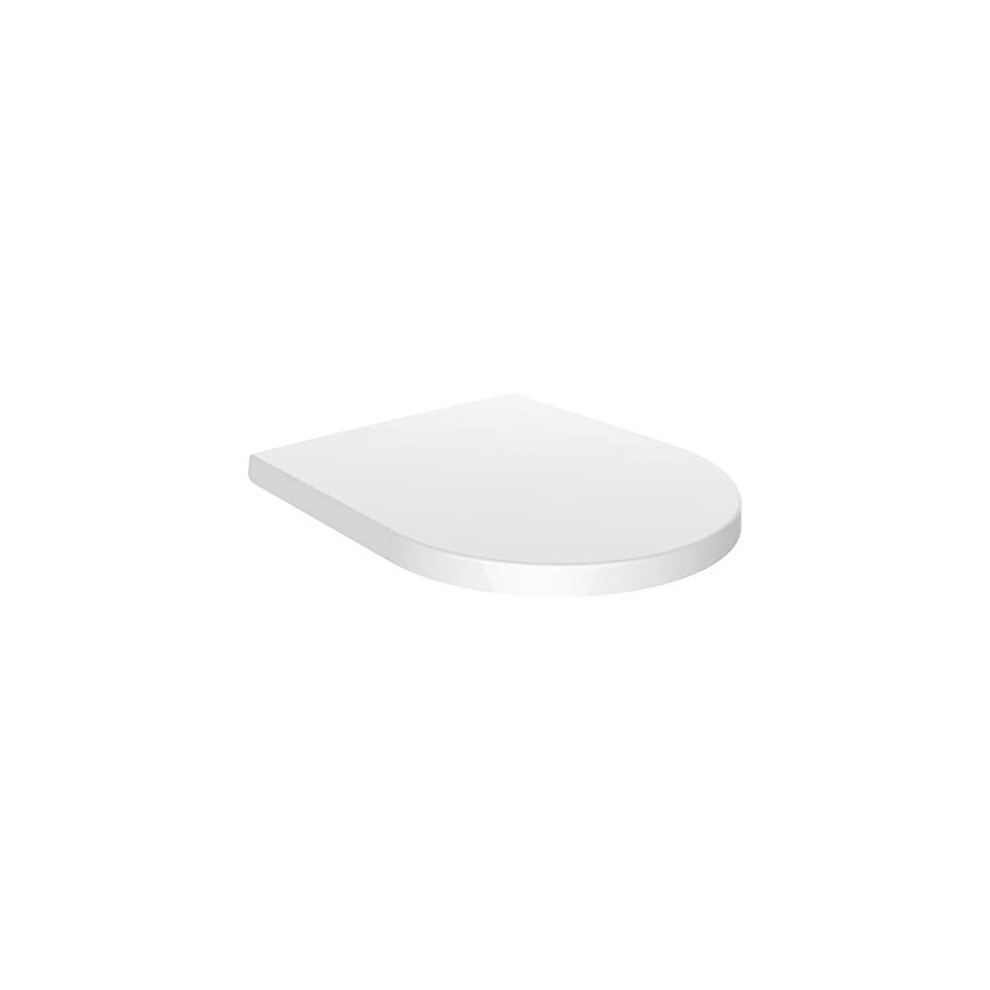 TOP AND STANDARD FIX, SHORT/MIDDLE/LONG PROJECTION D Shape One Button Quick Release Soft Close White Toilet Seat (MIDDLE STANDARD PROJECTION)