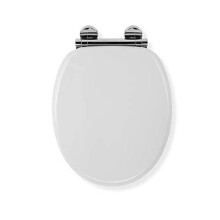 Croydex Flexi-Fix Lucerne Always Fits Never Slips Slow Close Toilet Seat, Wood, White, 45 x 37.8 x 6 cm