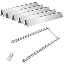 GFTIME 7535 Flavorizer Bars & 7507 Burner Tube for Weber Spirit E210 S200 S210 E210 Gas Grill (with Side control knobs), Stainless Steel Hea