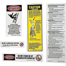 (10 stuks) Werner 300 LB Fiberglass Trapladder Vervangende Label Kit