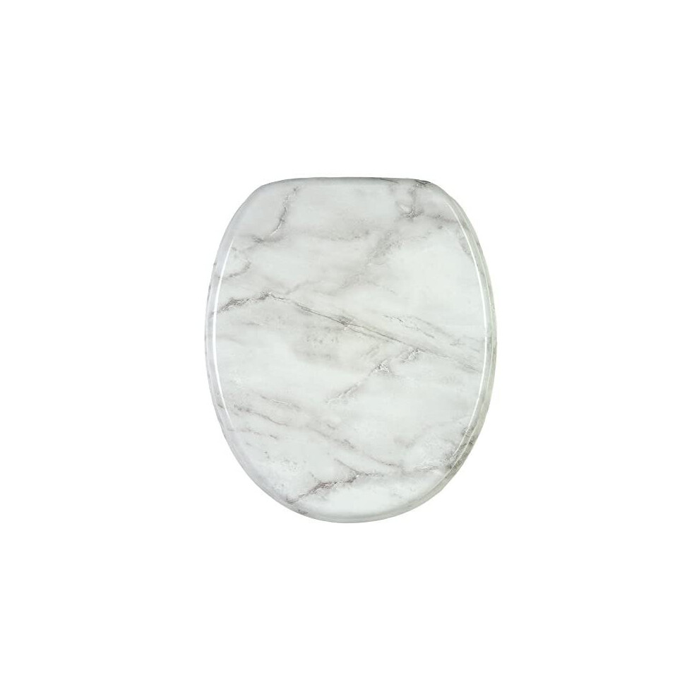 Toilet Seat | High-Quality Surface | Stable Hinges | Easy to Mount | Marble