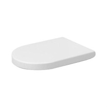 Duravit 0063390000 Long toilet seat with soft close hinges stainless steel, white