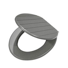Tiger Baya Toilet Seat, MDF, Grey, 43 x 37.5 x 5 cm
