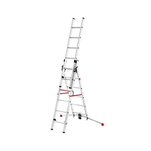 Hailo 9306-507 Profilot 2018 Aluminium Combination Ladder, Silver
