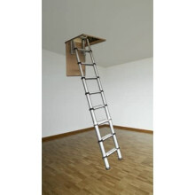 YOUNGMAN 301001 Telescopic Loft Ladder Aluminium 2.9 Metres / 9.51 Feet, Silver, 86.8 x 47.8 x 12.6 cm