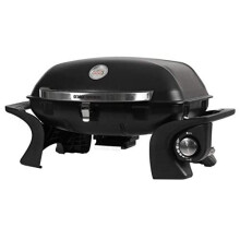 George Foreman GFSBBQ1 Draagbare Gasbarbecue met Geïntegreerde Thermostaat, Zwart, Lichtgewicht & Compact, Stalen Behuizing & Automatische Ontsteking