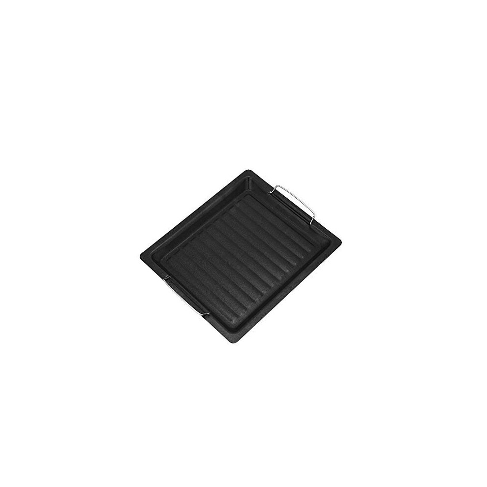 Sdkmah9 Non-stick Cast Iron Griddle Pan Barbecue Plate Rectangle Baking Stone BBQ Plate Griddle Plate Pan Black Bakeware Grilling Tray Barbe