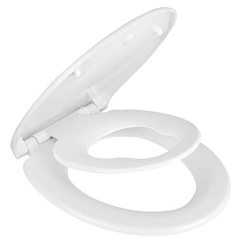 Queta Family Toilet Seat with Child Seat Builtin, Soft Close Quick