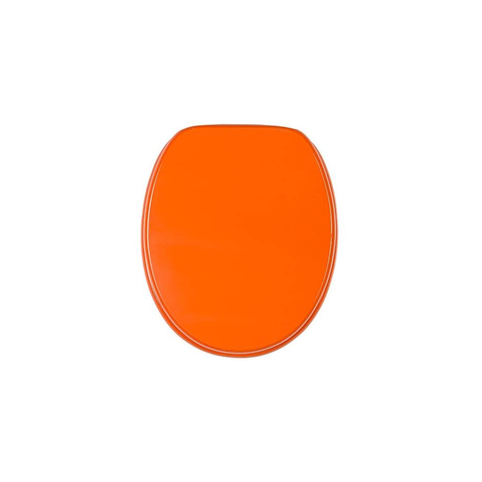 Soft Close Toilet Seat | Stable Hinges | Easy to Mount | Orange