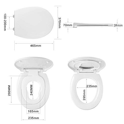 Queta Family Toilet Seat with Child Seat Builtin, Soft Close Quick
