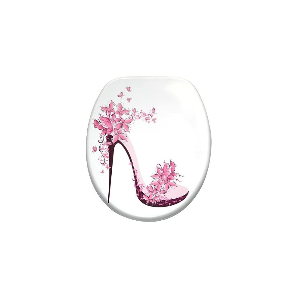 Toilet Seat | High-Quality Surface | Stable Hinges | Easy To Mount | Shoe 712038691982