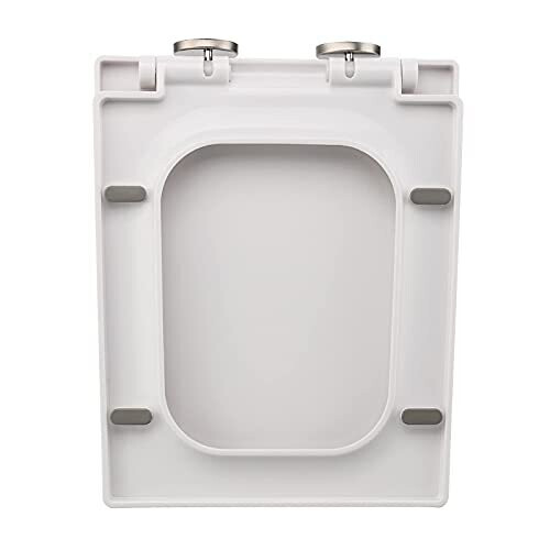 NeeyBing Square Toilet Seat,White Soft Close Quick Release Toilet Lid