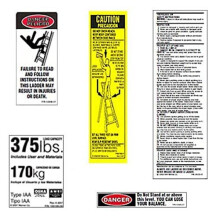 Werner 375 LB Fiberglass Trapladder Label Kits (verpakking van 6)
