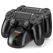 PS4 Controller Charger, Fast Dual USB PS4 Controller Charging Station PS4 / PS4 Slim / PS4 Pro Charging Dock Stand Station 4 Thumb Grips