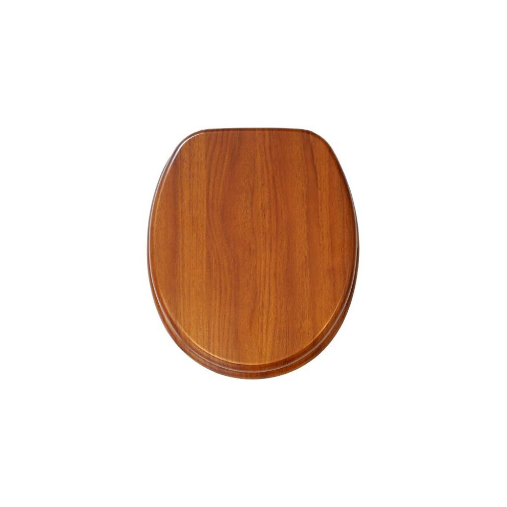 Toilet Seat | High-Quality Surface | Stable Hinges | Easy To Mount | Mahogany 784672684996