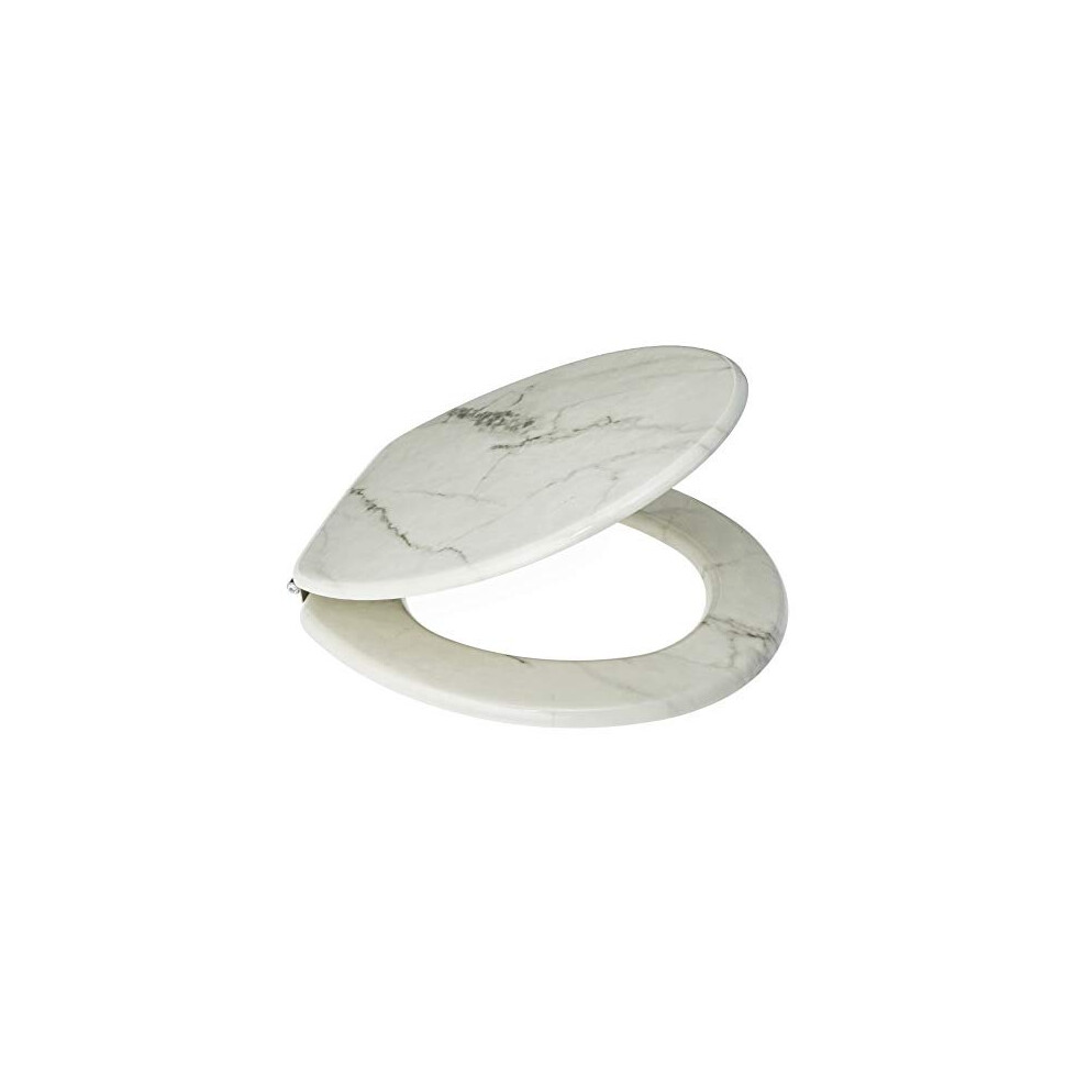 Blue Canyon Wooden Toilet Seat With Non-Slip Seat Bumpers & Heavy-Duty Stainless-Steel Hinges Ensures No Rust-Round Toilet Seat - Comfortable Ba 5060386428541