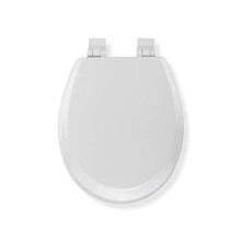 Croydex Sit Tight Carron Soft Close Toilet Seat, Wood, White, 47 x 36.5 x 6 cm