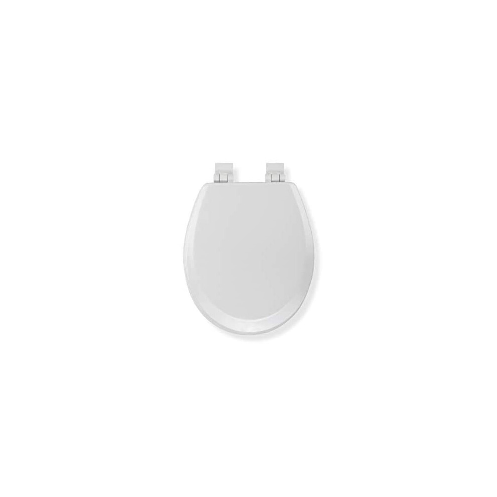 Croydex Sit Tight Carron Soft Close Toilet Seat, Wood, White, 47 x 36.5 x 6 cm
