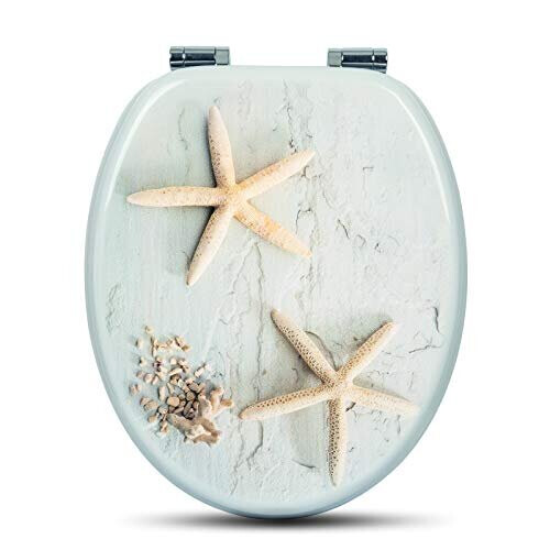 WOLTU Wooden Toilet Seat Toilet Seat Cover Lid Loo Lavatory Seat High