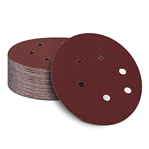 150mm Sanding Discs Self Adhesive, 50 Pcs 6 inch Sanding Pads, Hook and