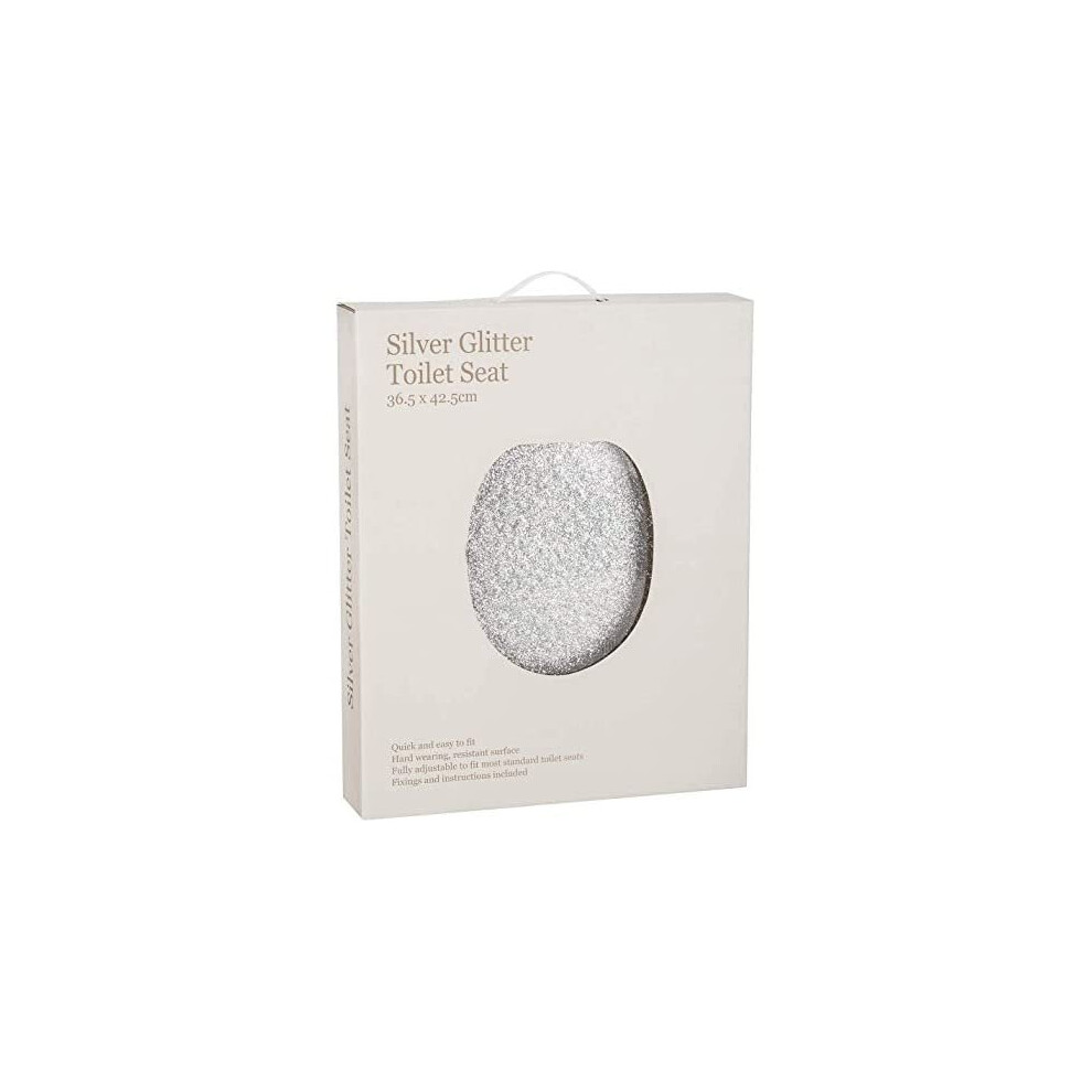 A2Z New Silver Glitter Toilet Seat Stunning Glittering Detailing Durable Design