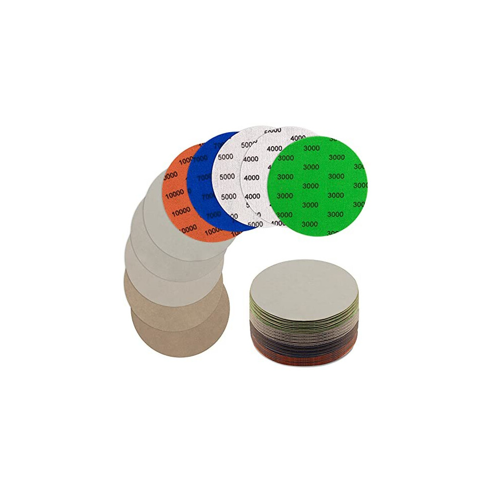 25Pcs 125Mm Round Water Wet Dry Sanding Discs, Jatiler Grit 3000/4000/5000/7000/10000 Hook And Loop Flocking Sandpaper Disk Assorted Set In Sand 751300683225