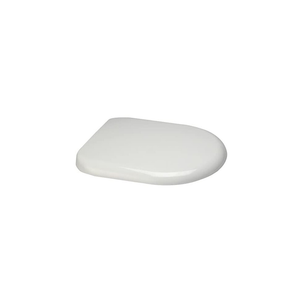 Euroshowers WHITE ONE SEAT Soft Close Toilet Seat with Top Fix / Blind Hole Fittings and ONE BUTTON Quick Release Hinges (D SHAPE ANTI-BACTERIAL