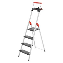 Hailo TopLine L100 8050-307 Aluminium Safety Stepladder with Multifunctional Shell, Safety Holder, Platform Lock and 130 mm Extra-Deep Steps, Bl