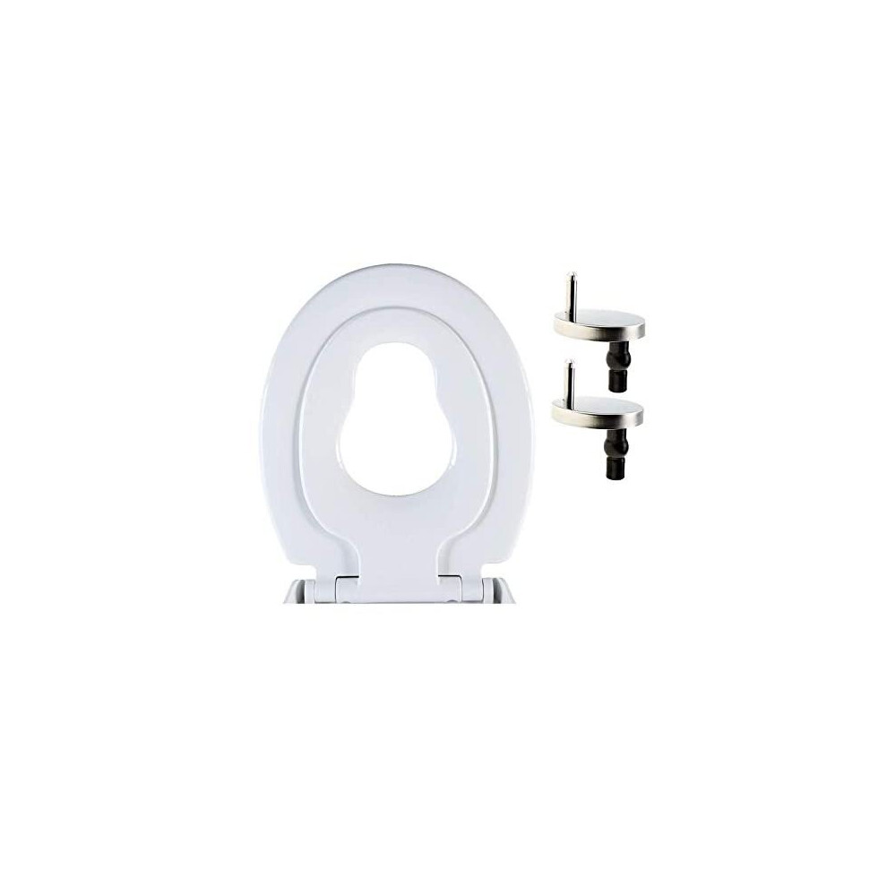Aan Family Toilet Seat With Removable Child Seat Slow-Close Quick-Release Pp Material Easy Top And Bottom Fixing Size:460mmx370mm 5057360123684