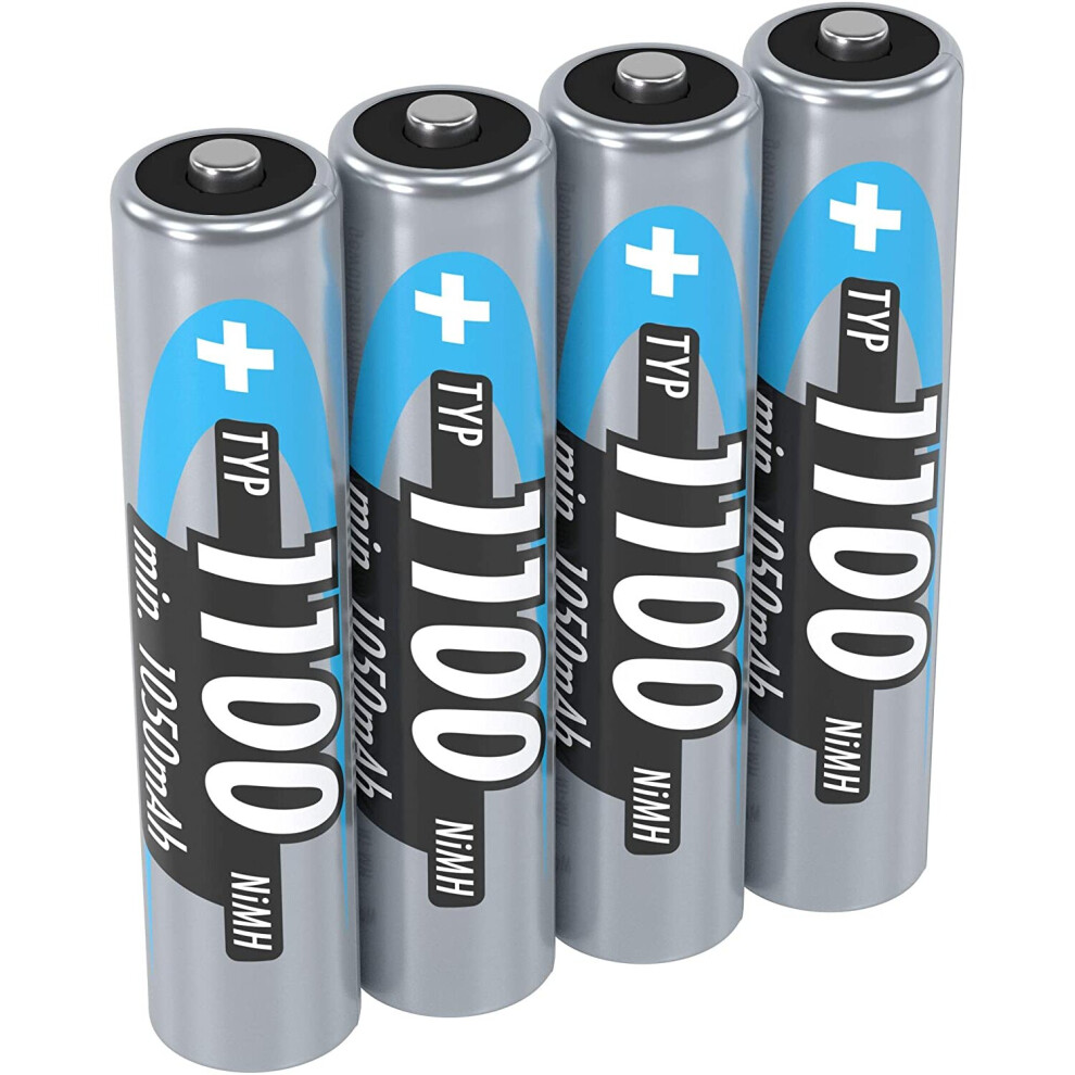 Ansmann Aaa Rechargeable Batteries [Pack Of 4] 1100 Mah Nimh High Capacity Aaa Type Size Battery For Cordless Phone Handsets, Toys, Digital Cameras, 4013674035236