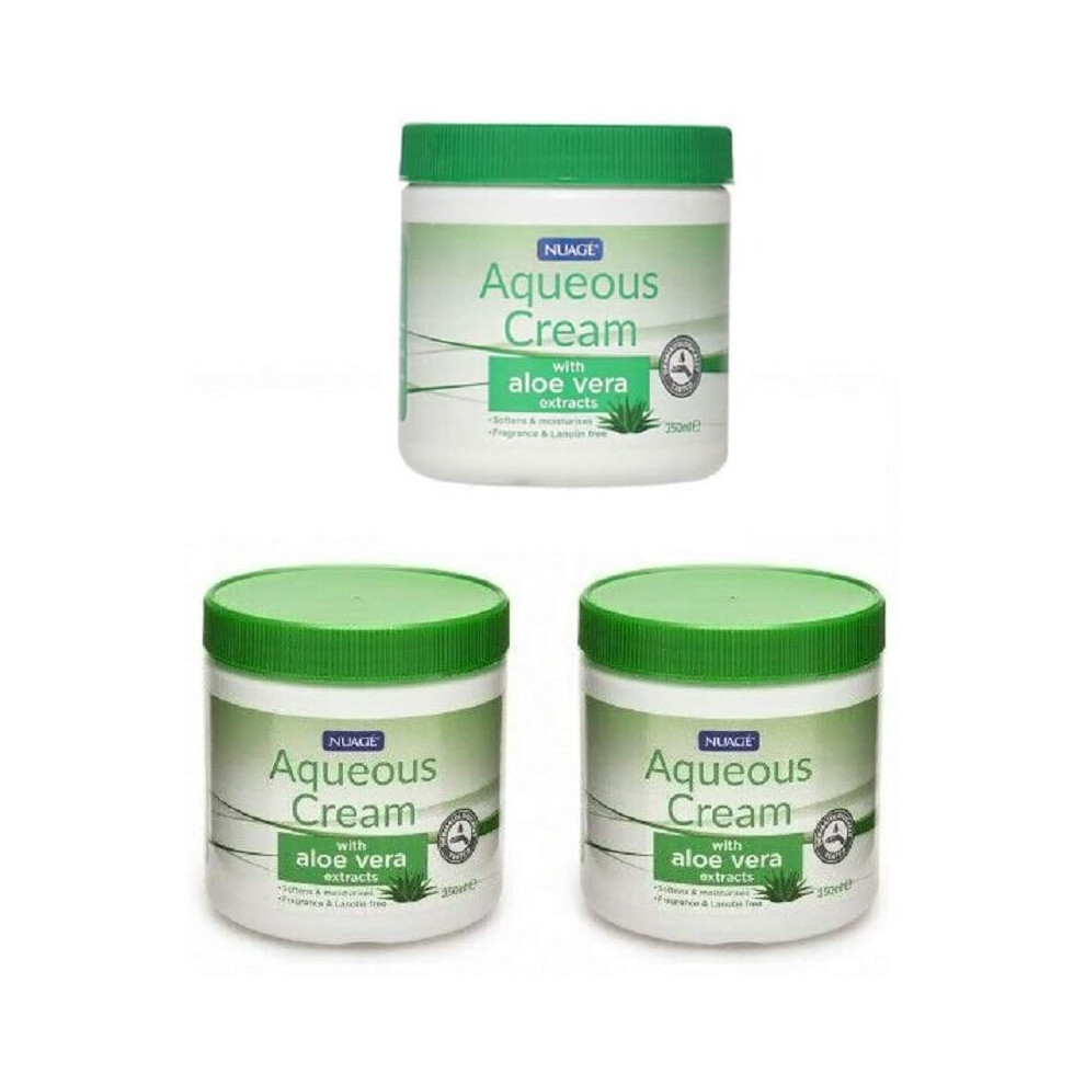 Nuage Aqueous Cream With Aloe Vera Extracts 350Ml- Softens & Moisturises Skin X 3