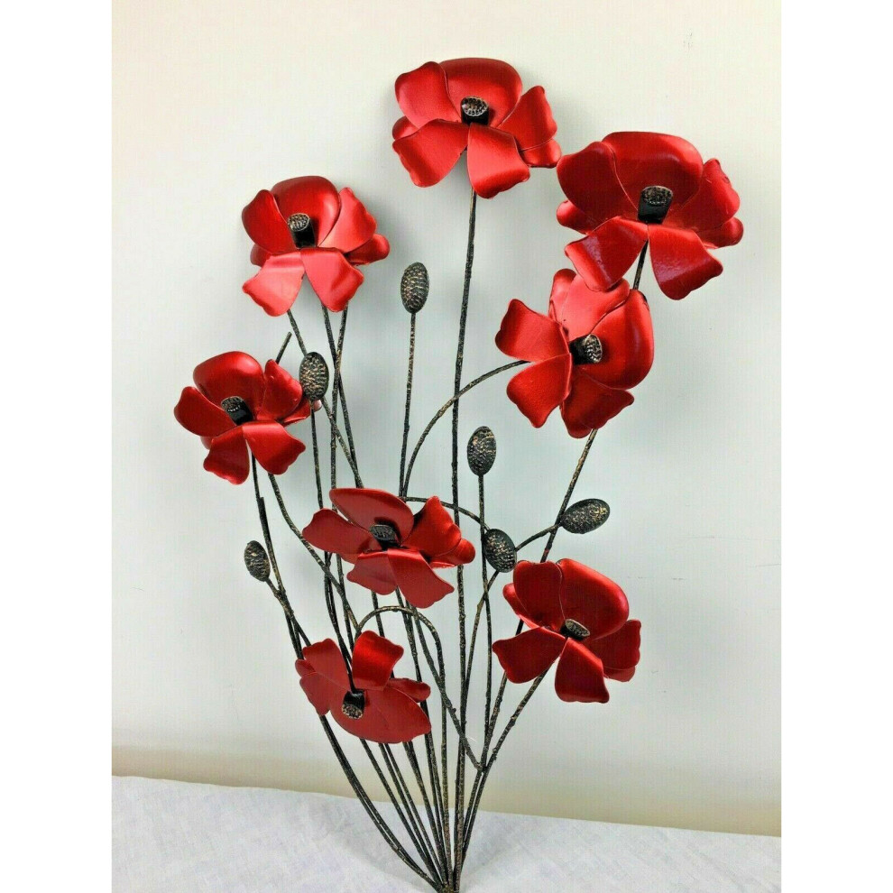 Poppy Wall Art Metal Decoration Ornament Sculpture Home Decor