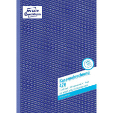 Avery Zweckform Cashing-Up Book First and Second Page Printed with VAT Column for Expenses A4 2 x 50 Pages (German Text)