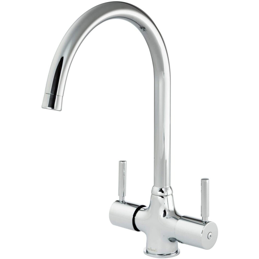 Reginox Chrome Twin Lever Monobloc Kitchen Tap - Thames