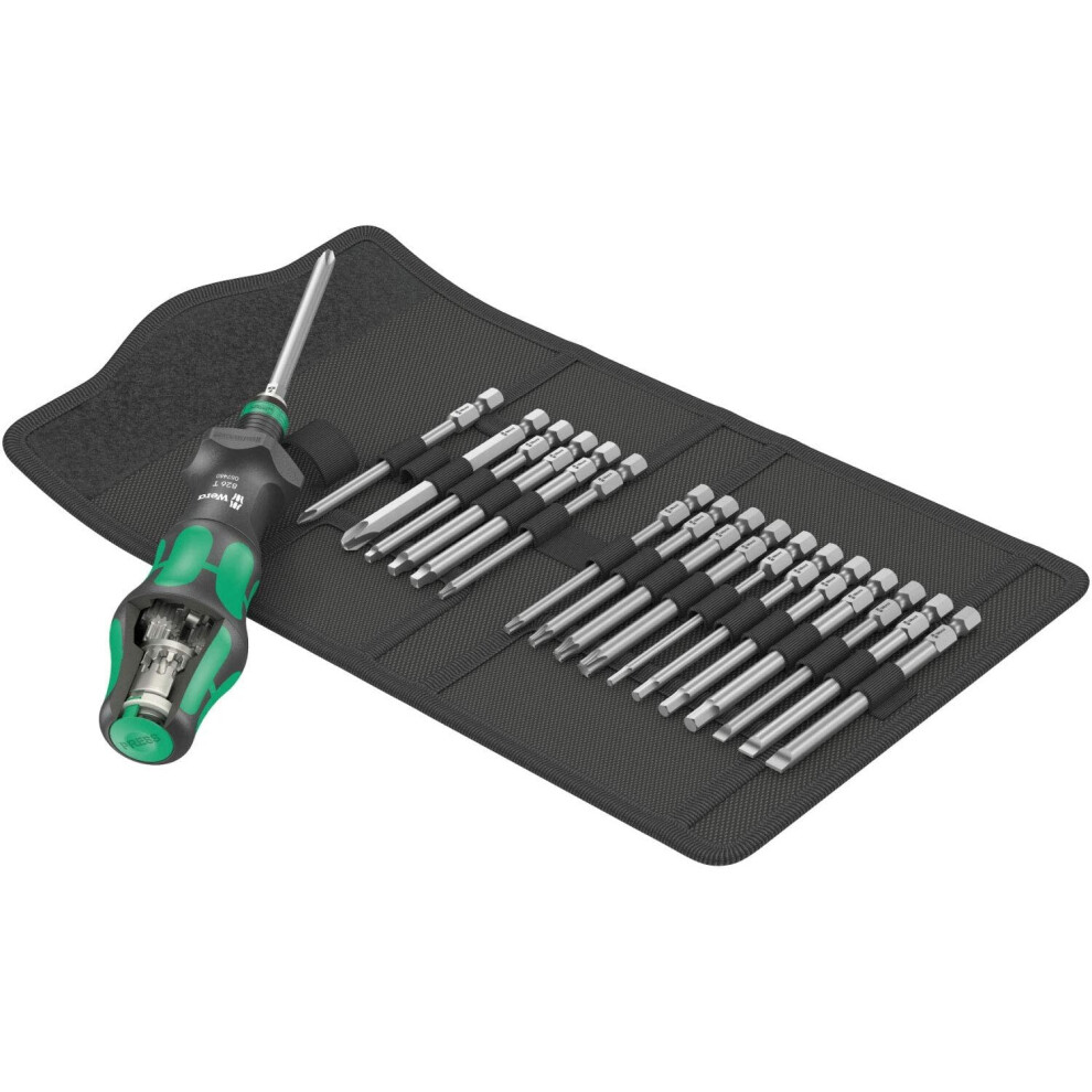 Wera 05057483001 Kraftform Kompakt Turbo Imperial 1 Gearbox Screwdriver Set, Set of 19 Pieces