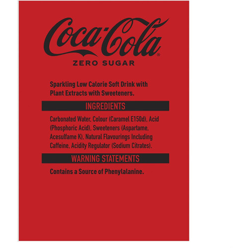 Coca Cola Coca-Cola Zero Sugar 30 x 330ml Cans 1
