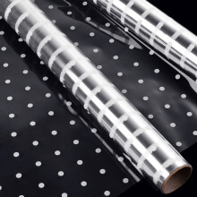 Faburo 2 Roll 3m*40cm White Dot Cellophane Wrap Florist Clear Wrap (White dot)
