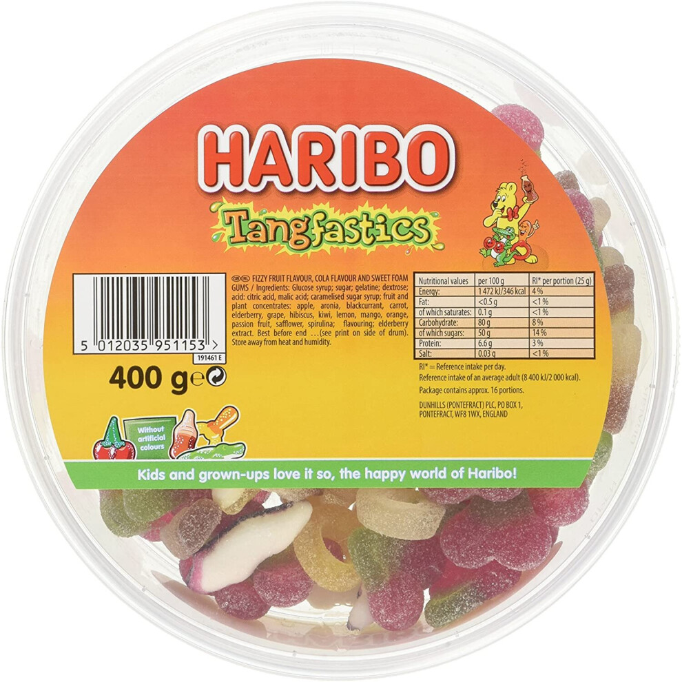 Haribo Tangfastics Sours Bulk Tub Sweets 400G