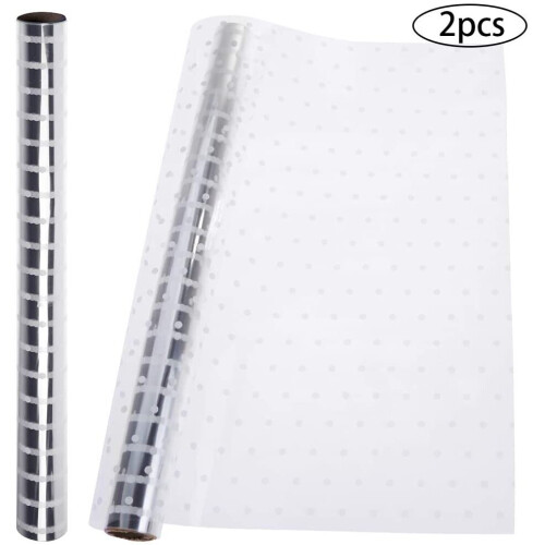 Faburo 2 Roll 3m*40cm White Dot Cellophane Wrap Florist Clear Wrap (White dot) 1