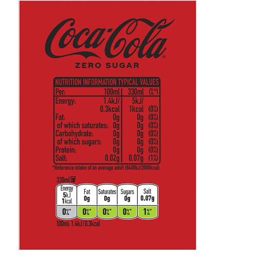 Coca Cola Coca-Cola Zero Sugar 30 x 330ml Cans 2
