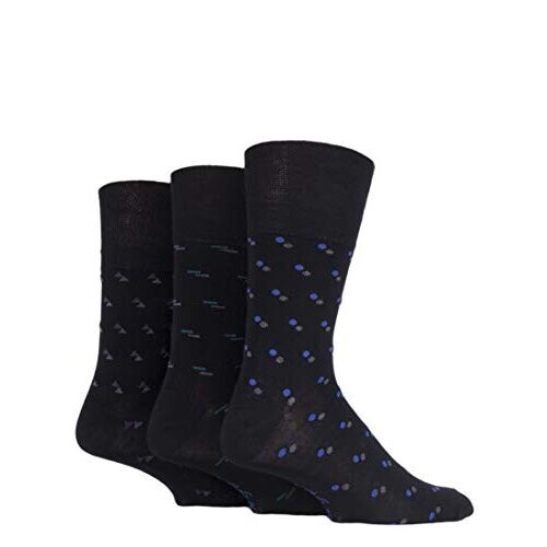 Herren 3 Paar Gentle Grip Gemusterte Bambus Socken