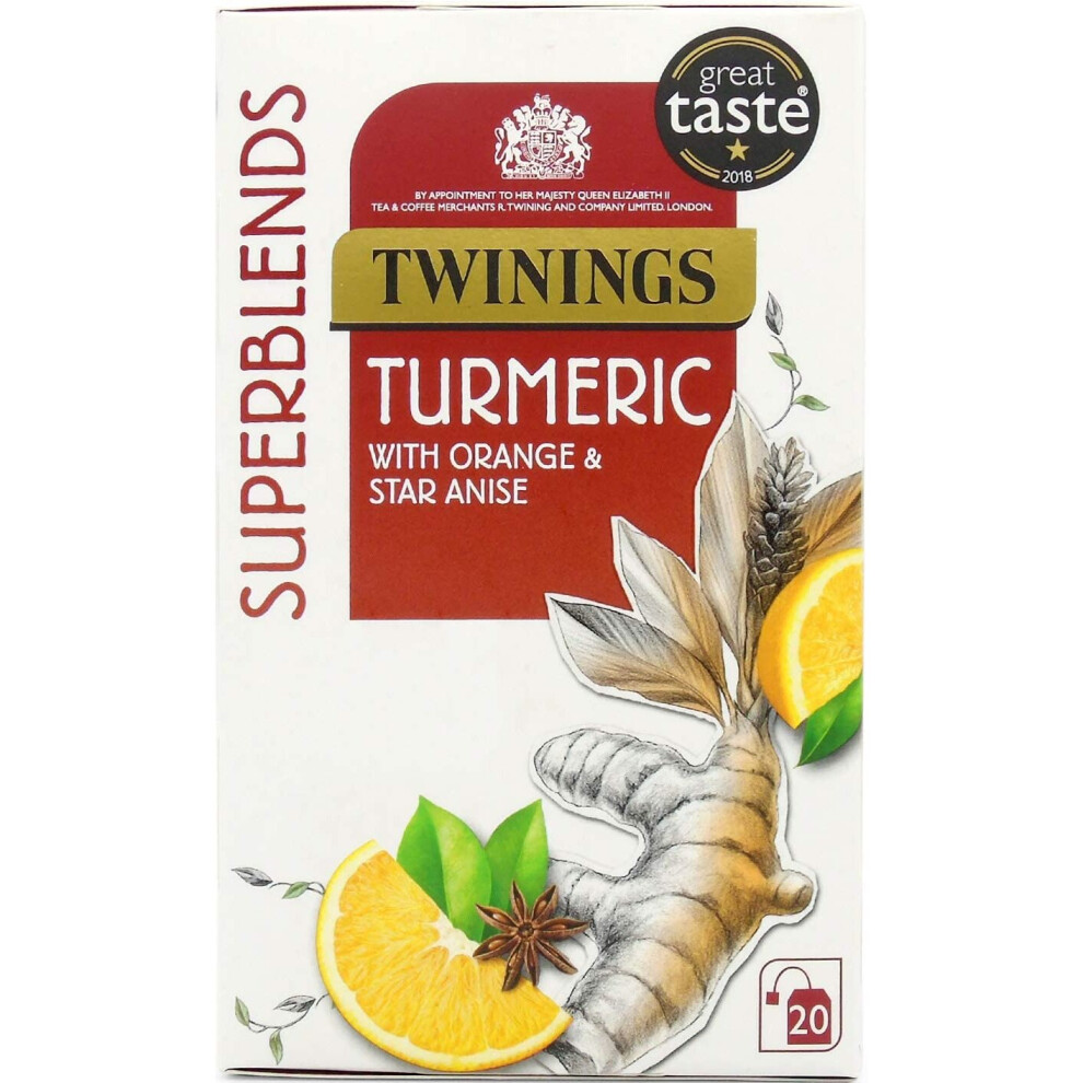 Twining Superblends Turmeric with Orange & Star Anise Tea Bags (20 Bags)