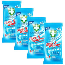 Green Shield Glass and Window Surface Wipes 4 Packs of 70 = 280 Wipes