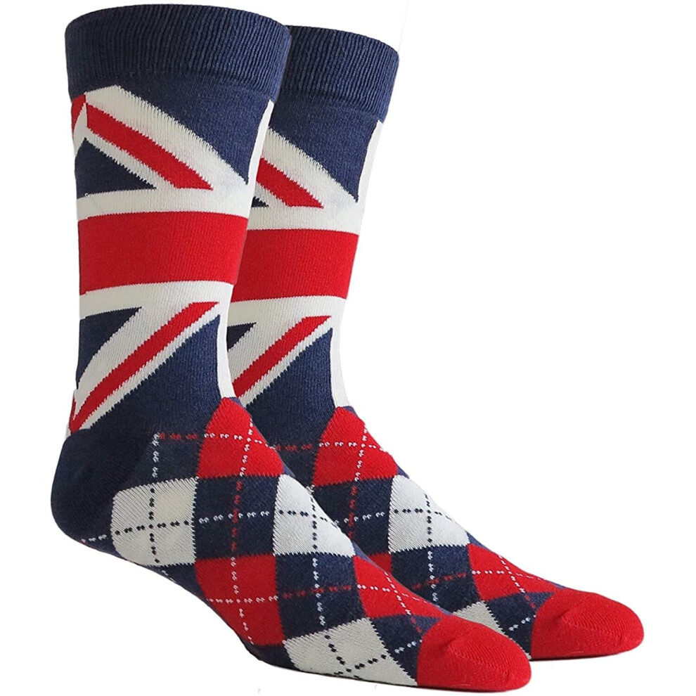 Mens Union Jack Breathable Socks Cotton Rich United Kingdom British Flag s Size: UK 7-11, US 8-12 and EU 41-46 London Souvenir Football Socks