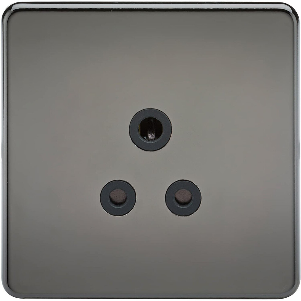 Knightsbridge Sf5abn Screwless 5A Unswitched Socket Nickel With Black Insert, 230 V 5055832926900