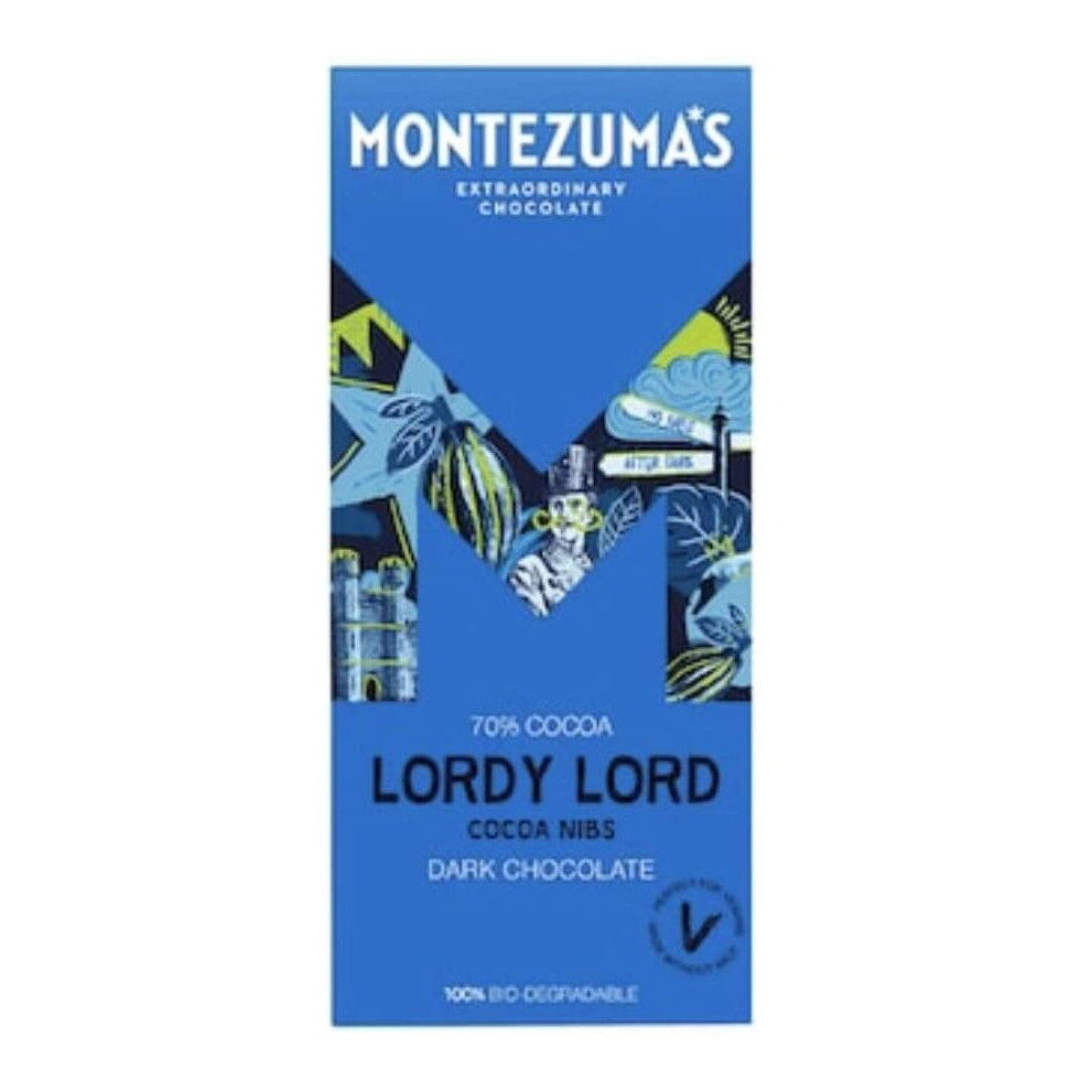 Montezuma Dark Lordy Lord Chocolate - Cocoa Nib Bar 90G X 12