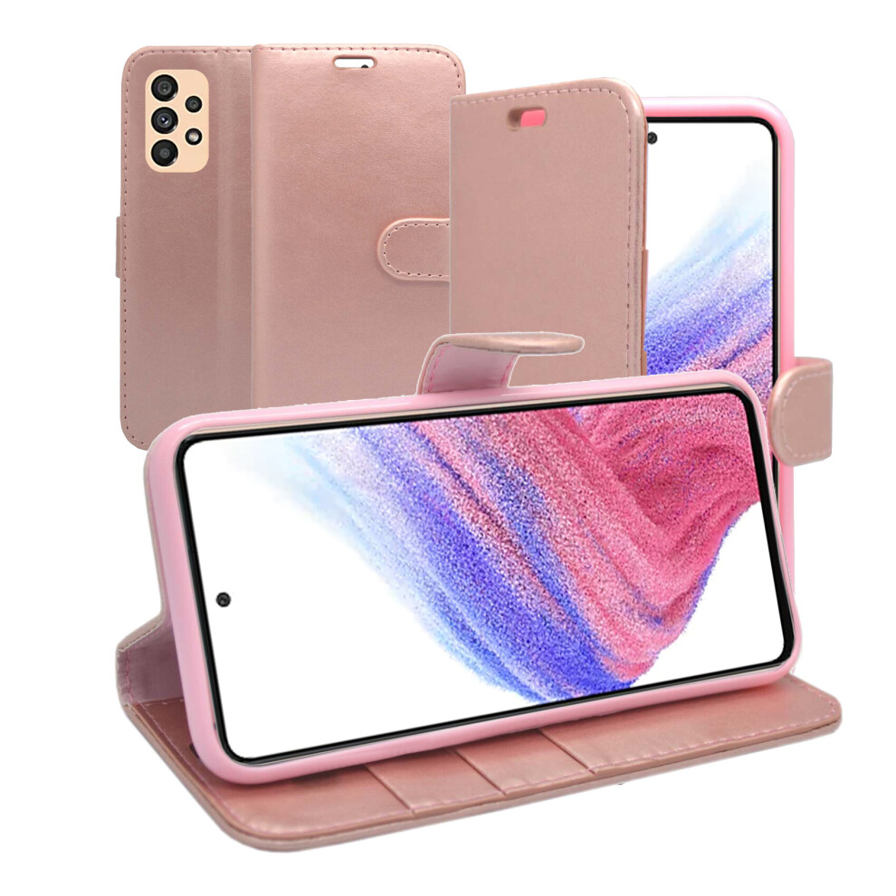 (Rose Gold) For Samsung Galaxy A53 5G Case Wallet Flip PU Leather Cover