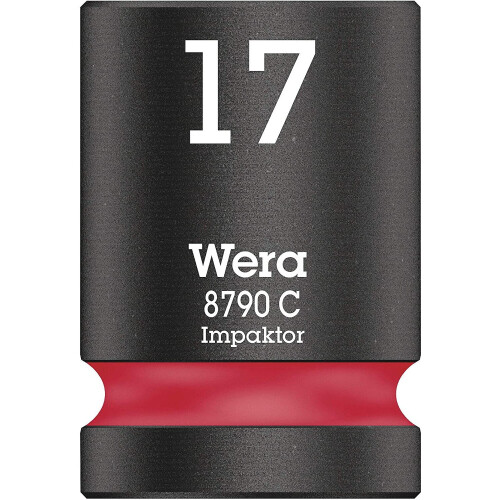 Wera Wera 05004574001 8790 C Impaktor Impact Socket, Red, 17.0 mm