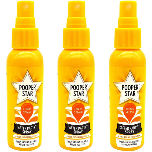 Pooper Star Toilet Air Freshener 60ml x 3units | Citrus Splash Fragrance Toilet Bowl Spray